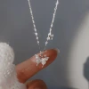 Silver Shell S925 Pure Silver Butterfly Necklace, a high-end and versatile bow necklace for women, Valentine's Day gift cross-border wholesale Specification image